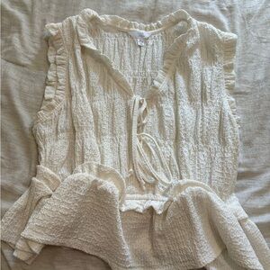 Time and Tru Cream Textured Blouse